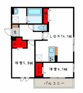 エスポワール加美正覚寺【1階】の間取り