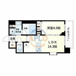 スプランディッド難波キャトル【3階】の間取り