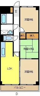 ヒルズ池場【2階】の間取り