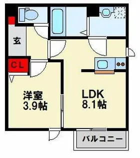 レヴァレント黒崎【1階】の間取り