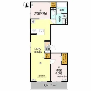 トロワ阿倍野ヒルズ【3階】の間取り