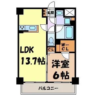 グリシーヌ栄【6階】の間取り