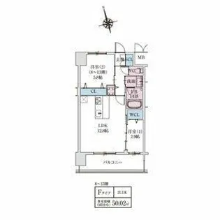 スプランディッドライズ新大阪ノース【12階】の間取り