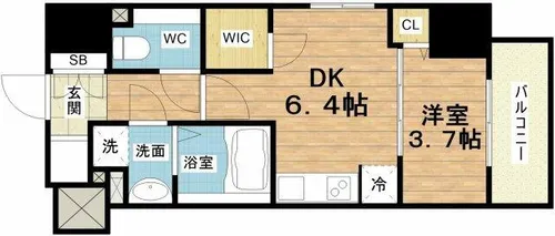 ジオエント新町【8階】の間取り