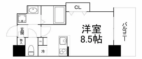 ラグゼ江戸堀【302号室】の間取り