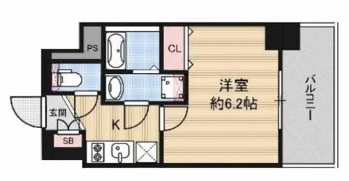 エスリード松屋町グレイス【8階】の間取り