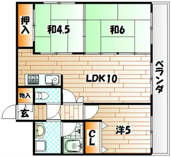 ラフィーネ戸畑【401号室】の間取り