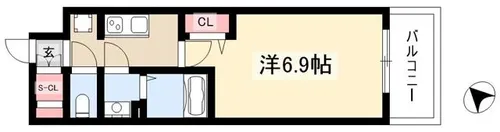 プレサンス東別院駅前Ⅱ【1004号室】の間取り