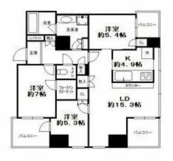 クレヴィアタワー中之島【18階】の間取り