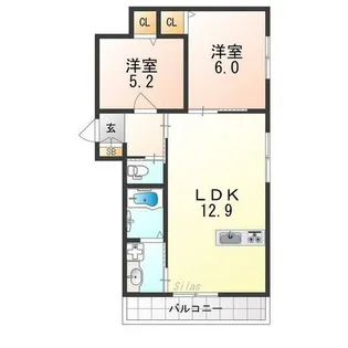 アールズコート堺東【3階】の間取り