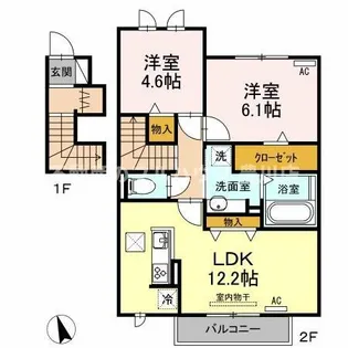 リヴィエール【202号室】の間取り