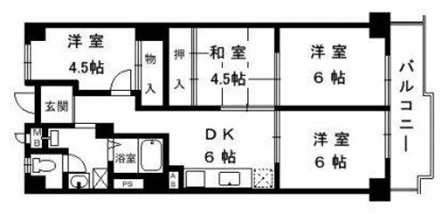 茨木グランドハイツ【7階】の間取り