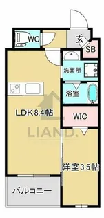 ラクラス南福岡north【106号室】の間取り