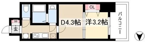 メイクス鶴舞Ⅱ【12階】の間取り