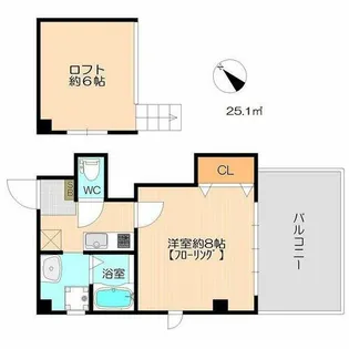 イル・グラッツィア渡辺通Ⅰ【2階】の間取り