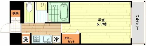 プレサンス塚本ミッドマーク【5階】の間取り