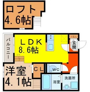 グランディⅡ【1階】の間取り
