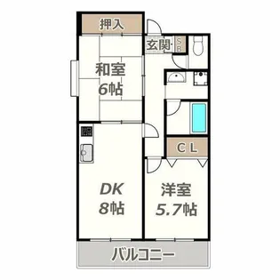 ラ・モードニシカワ1【401号室】の間取り
