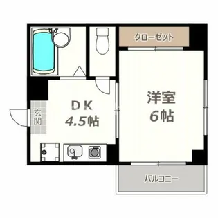 ベルメゾン駒川【6階】の間取り