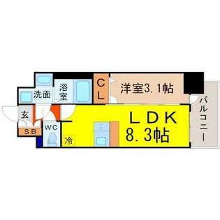 プレサンスSAKAEフロント【12階】の間取り