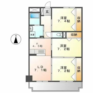 エトワールミツワ【2階】の間取り