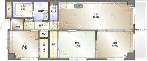 アメニティ・コーワ【3階】の間取り