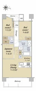 サンメゾン野並サウスヒルズアベニュー【3階】の間取り