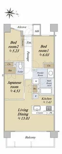 サンメゾン野並サウスヒルズアベニュー【3階】の間取り