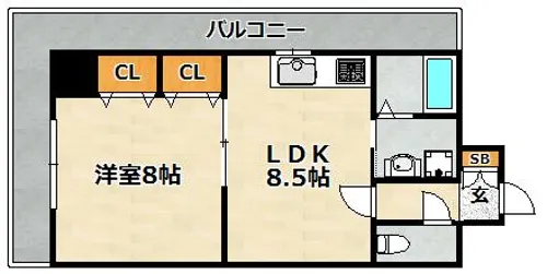 パシフィック神戸桜筋北館【801号室】の間取り
