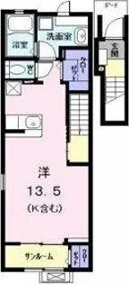 ルミエール明野【2階】の間取り