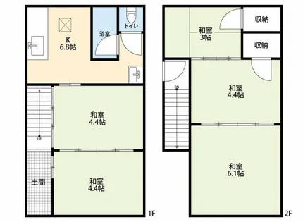 大阪府寝屋川市東香里園町【テラスハウス】の間取り