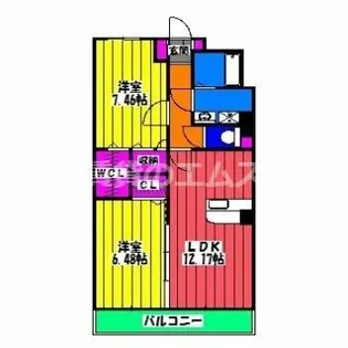 ソルモンテはかた【5階】の間取り