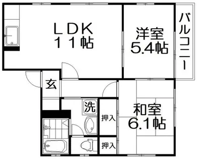 サンドーモB棟【105号室】の間取り