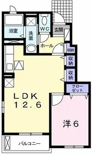 ティー スクエア A【1階】の間取り