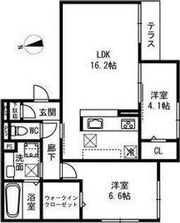 Passaro Grande桃ヶ池【1階】の間取り