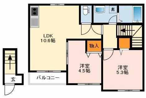 アルビネスⅠ【2階】の間取り