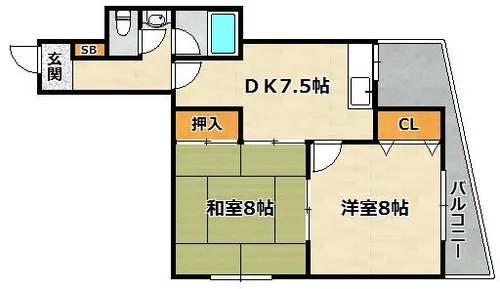 ホワイトハイツ【2階】の間取り