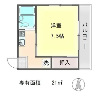ロイヤルハイツ一乗寺【1階】の間取り