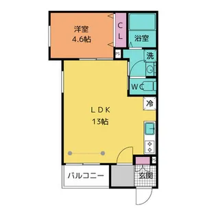 エスポワール エレ 六番町【102号室】の間取り