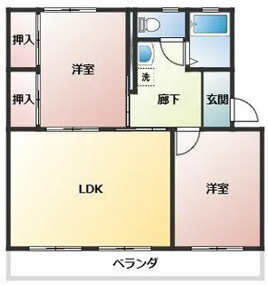 関田農住団地コーポ旭【104号室】の間取り