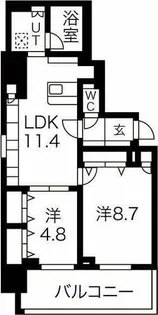ルシェット白川公園【11階】の間取り