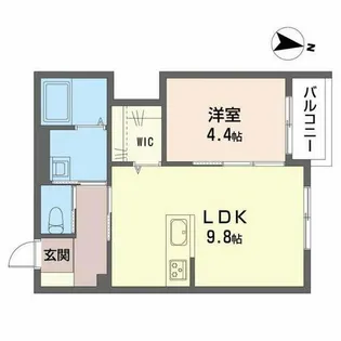 Ellina貴船Ⅲ【1階】の間取り