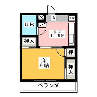 リバーサイドハイツ【4階】の間取り