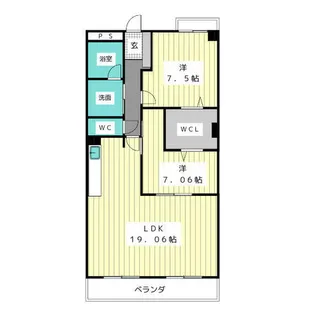 ビーオーズ平池【2階】の間取り