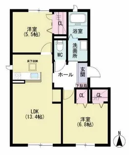 ラウンドシティ泉台【1階】の間取り