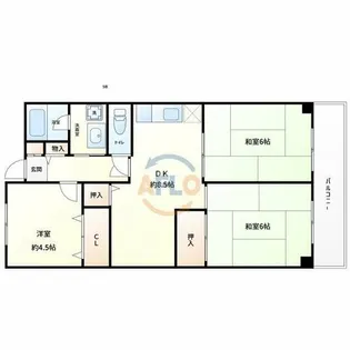 スリースター大運橋【2階】の間取り