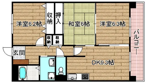 グランドリー高槻【1階】の間取り