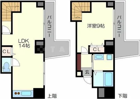 CITY SPIRE難波サウスタワー【6階】の間取り