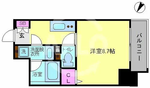 アスラン江戸堀【2階】の間取り