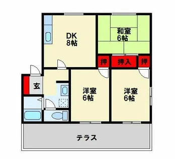 ドエル鴨生田 A棟【101号室】の間取り